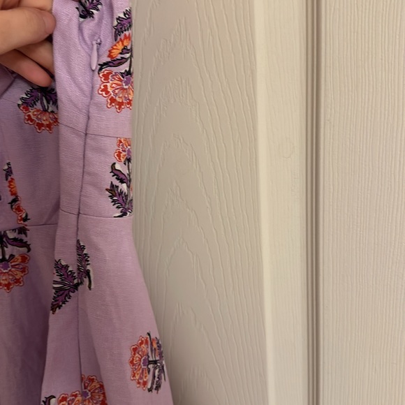 NWT House of Harlow 1960 Floral Linen Blend Puff Sleeve Mini Dress Size 6 - Picture 8 of 9